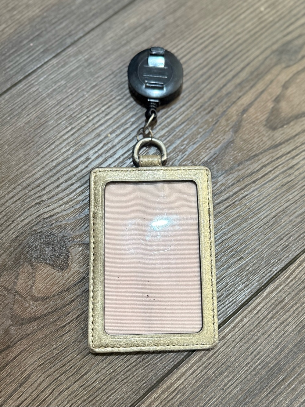 Coach Signature Retractable ID Badge Holder Lanyard Clip Brown Tan Gold - Picture 2 of 3
